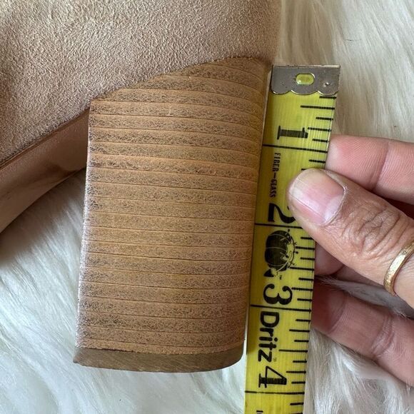 Le Pepe Suede Leather Heeled Ankle Bootie Boots Size 40 Tan - Picture 8 of 12